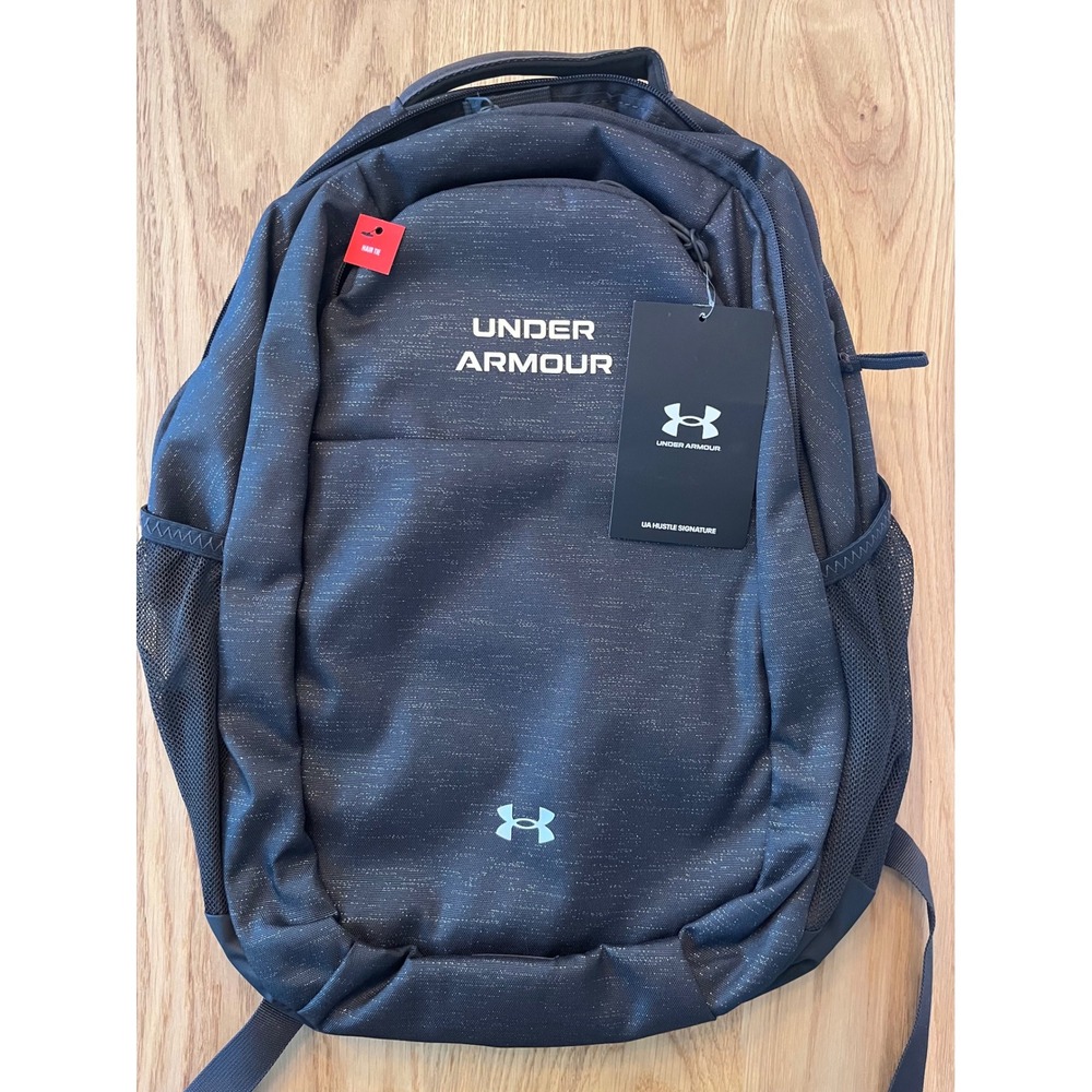 Under Armour Hustle Signature Backpack Black 28L UA Storm Laptop Bag NEW